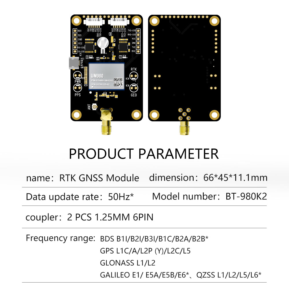Beitian UM980 module RTK high-precision Beidou GPS differential four-star full-frequency GNSS board for autonomous driving Beitian UM980 module RTK high-precision Beidou GPS differential four-star full-frequency GNSS board for autonomous driving